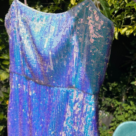 NBD Iridescent Sequin White Spaghetti Strap Dress - Picture 15 of 16